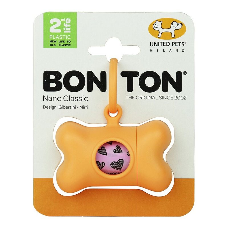 Image secondaire de Distributeur de Sacs pour Animaux Domestiques United Pets Bon Ton Nano Classic Chien Orange Plastique recyclé (6 x 3 x 4 cm)