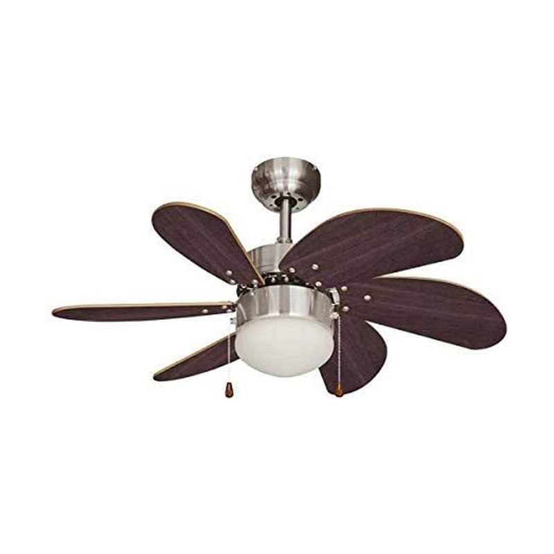 Ventilateur de Plafond avec Lumière EDM 33984 Aral Wengue nickel 50 W