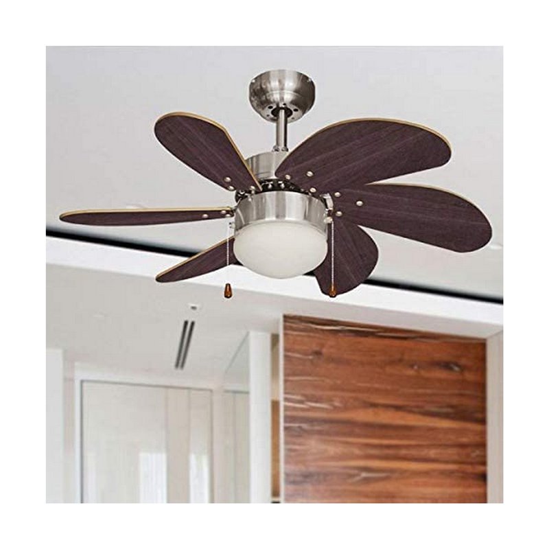 Image secondaire de Ventilateur de Plafond avec Lumière EDM 33984 Aral Wengue nickel 50 W