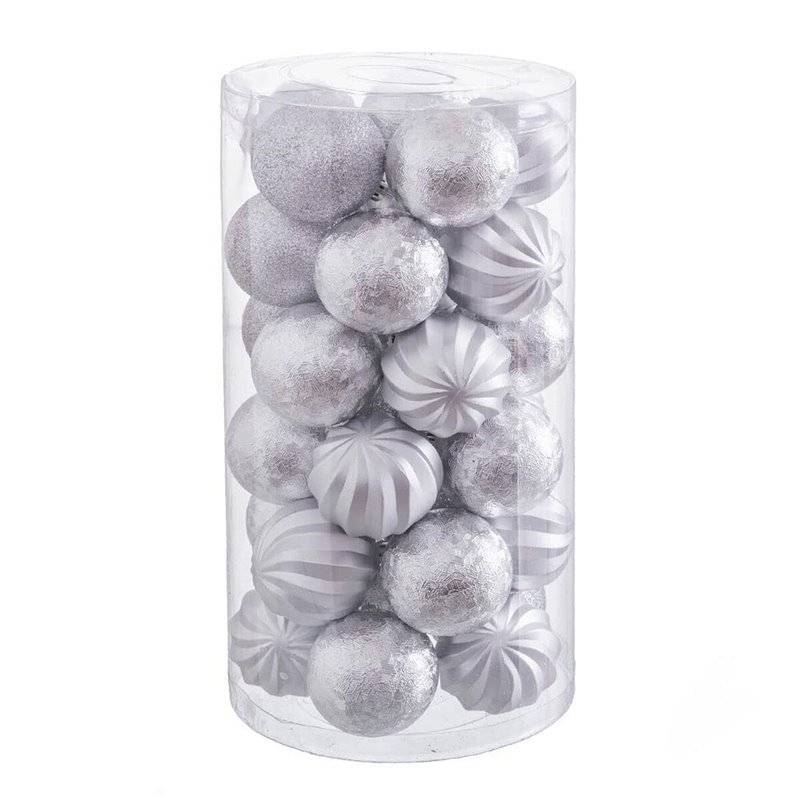 Boules de Noël Argenté Plastique 6 x 6 x 6 cm (30 Unités)