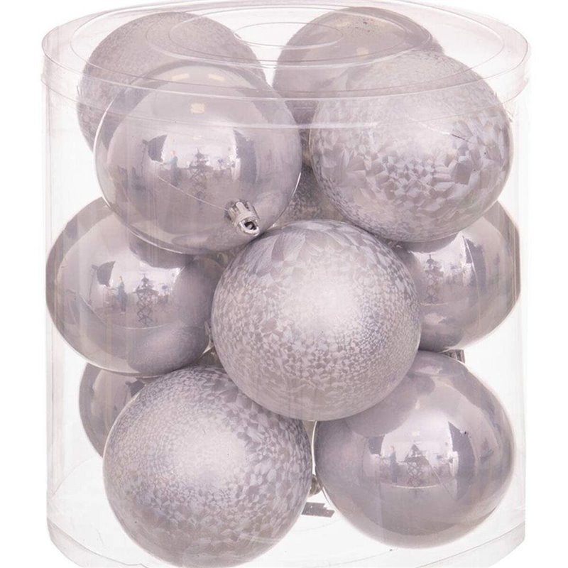 Image secondaire de Boules de Noël Argenté Plastique 8 x 8 x 8 cm (12 Unités)