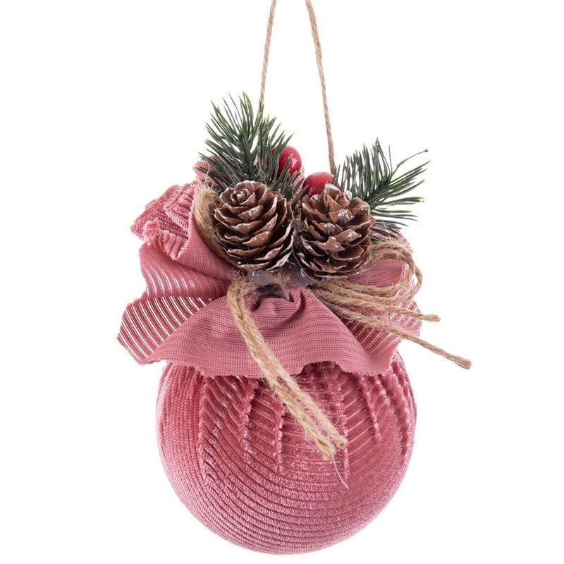 Image secondaire de Boules de Noël Multicouleur Rose Velours côtelé Foam 6 x 6 x 6 cm (6 Unités)