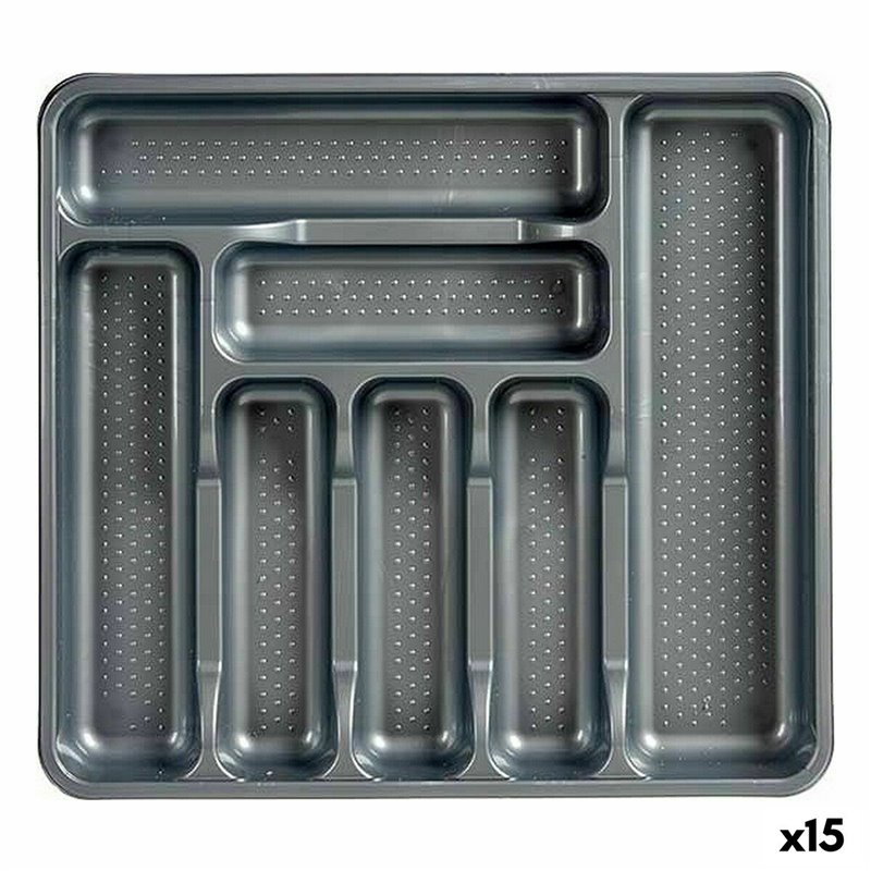 Range-Couverts Gris Plastique 39 x 5 x 42,5 cm (15 Unités)