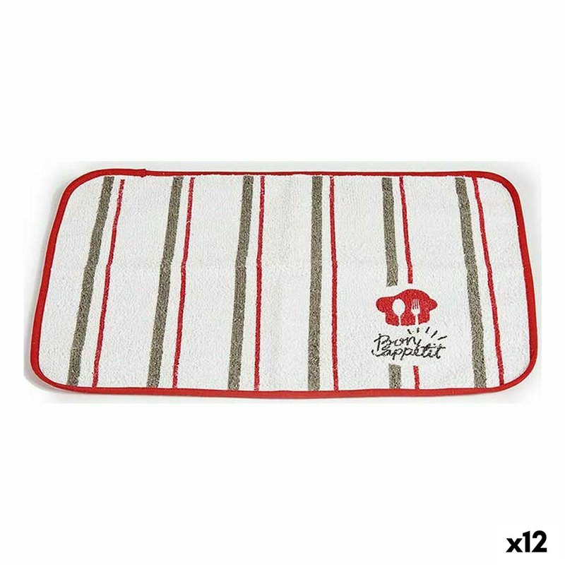 Dessous de plat Bon Appetit Blanc Rouge 33 x 0,3 x 48 cm (12 Unités)