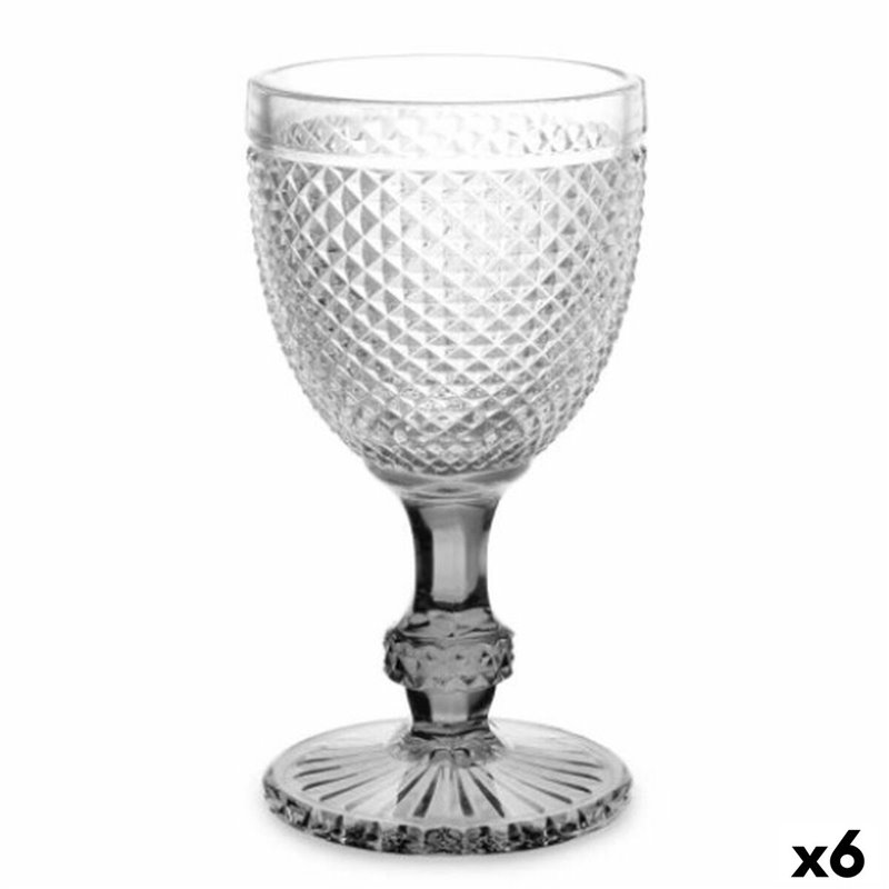 Verre de vin Diamant Transparent Anthracite verre 330 ml (6 Unités)