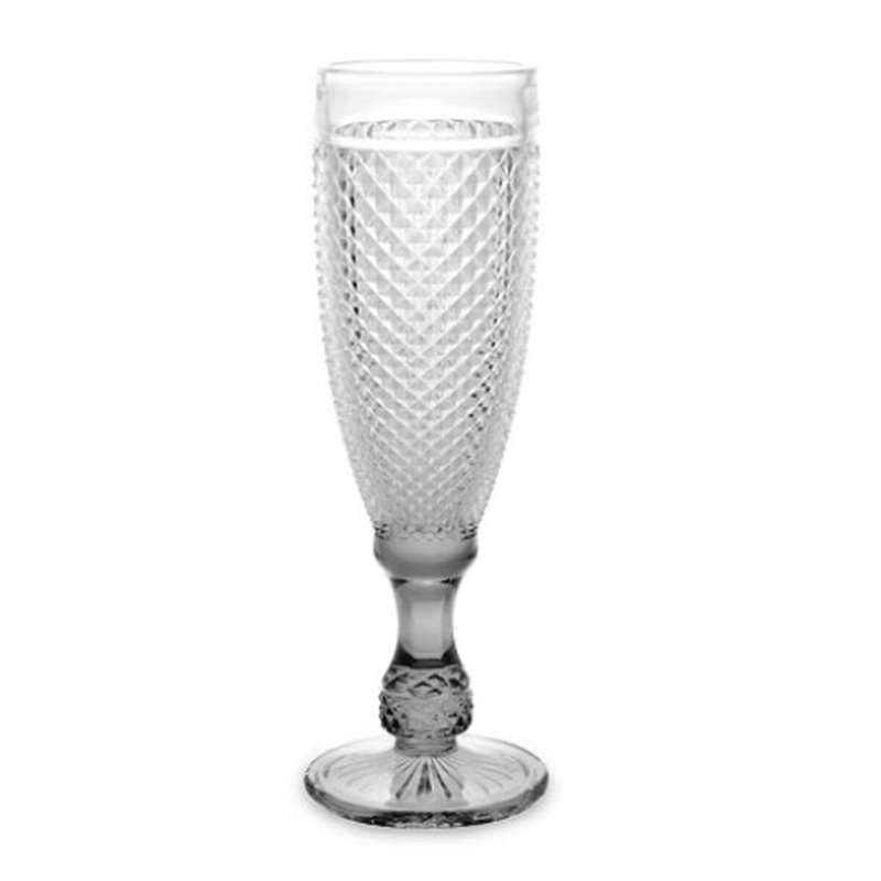 Image secondaire de Coupe de champagne Diamant Transparent Anthracite verre 185 ml (6 Unités)