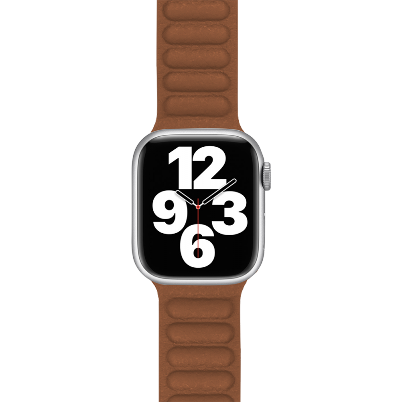 Image secondaire de Bracelet Cuir pour Apple Watch 38-40-41mm Marron/Orange Bigben