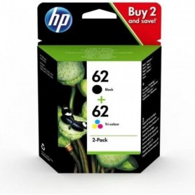 HP 62 Pack de 2 cartouches d'encre noire et trois couleurs authentique