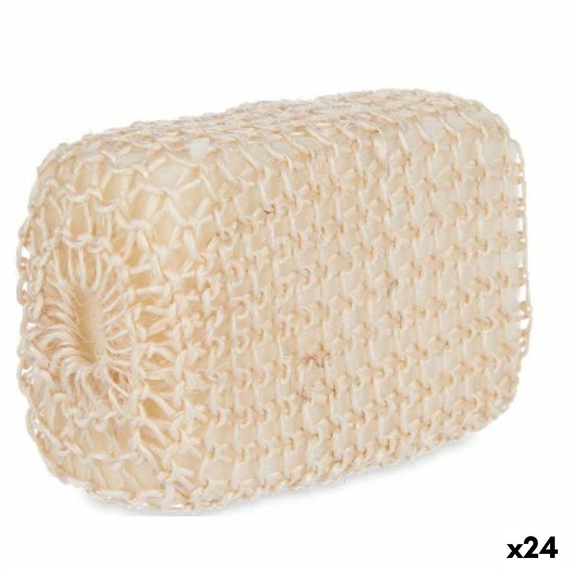 Éponge Corporelle Blanc Beige 9 x 14 x 6 cm (24 Unités)