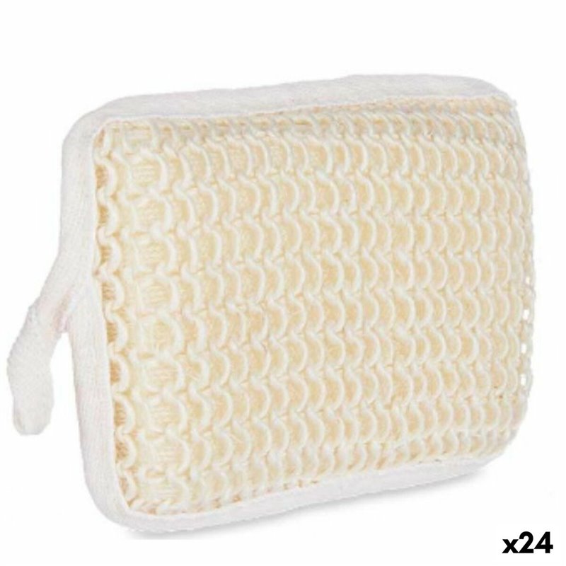 Éponge Corporelle Blanc Beige 11 x 16,5 x 3 cm (24 Unités)