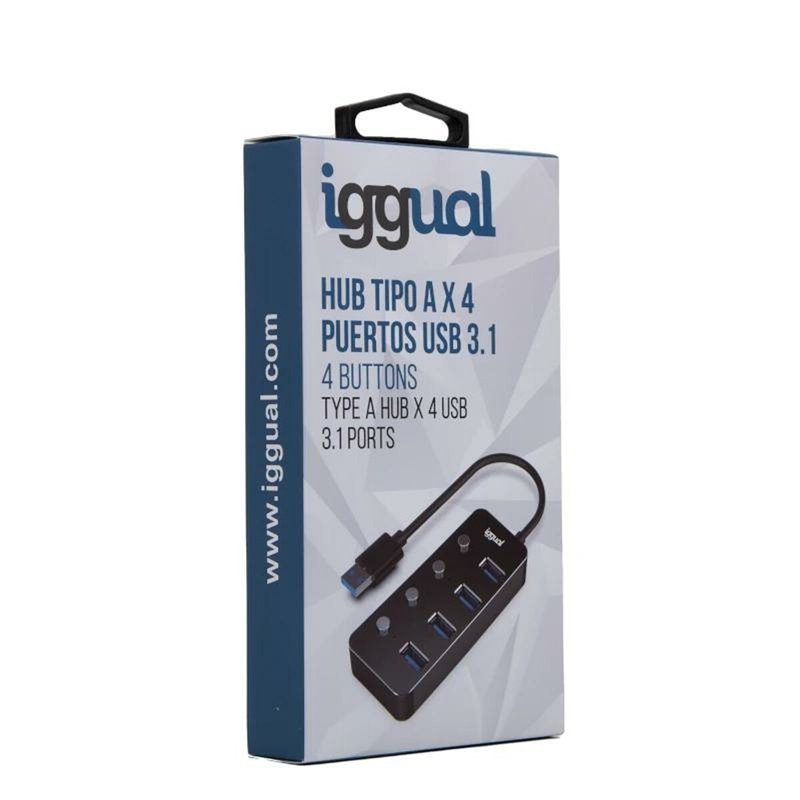 Image secondaire de Iggual IGG318478 hub & concentrateur USB 3.2 Gen 1 (3.1 Gen 1) Type-A 5000 Mbit/s Noir