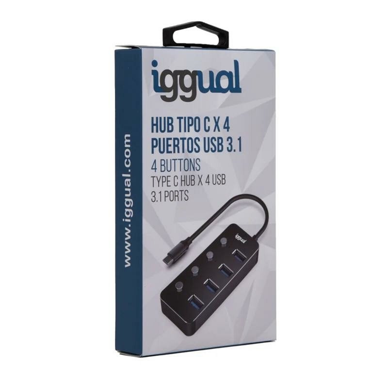 Image secondaire de Iggual IGG318485 hub & concentrateur USB 3.2 Gen 1 (3.1 Gen 1) Type-C 5000 Mbit/s Noir