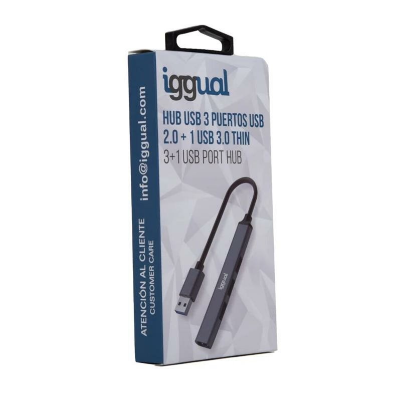 Image secondaire de l'Iggual IGG318454 hub & concentrateur USB 3.2 Gen 1 (3.1 Gen 1) Type-A 5000 Mbit/s Gris