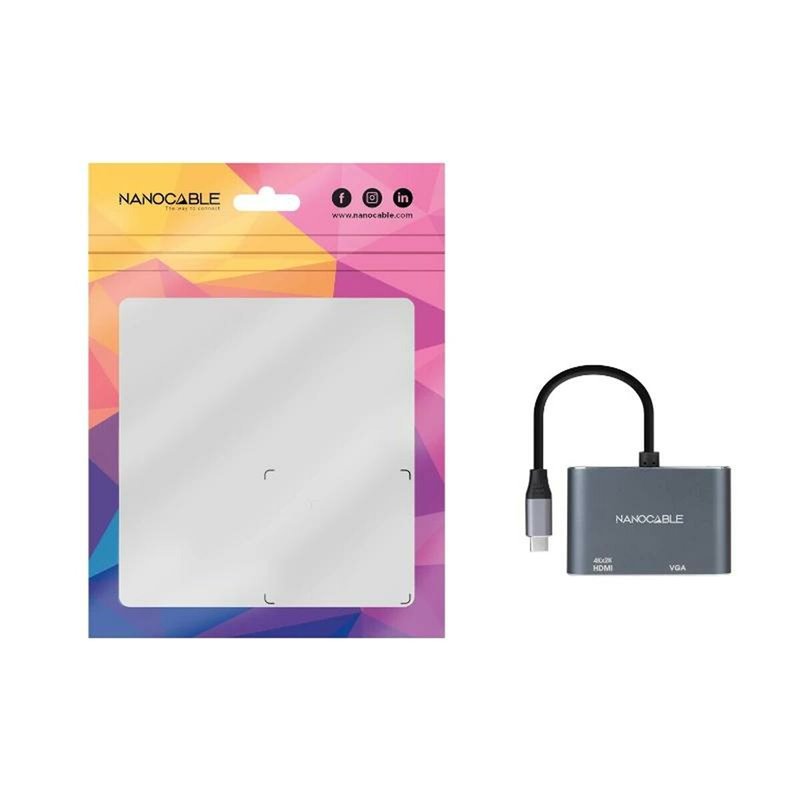 Image secondaire de NanoCâble 10.16.4303 câble vidéo et adaptateur 0,15 m DisplayPort + Mini DisplayPort + USB Type-C HDMI + VGA (D-Sub) Gris