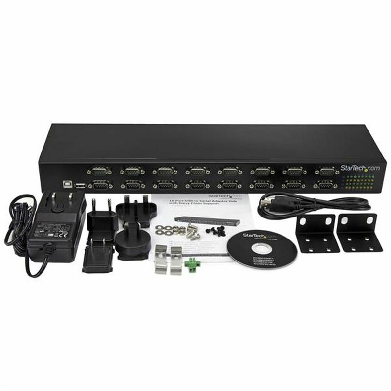 Startech.com Hub série RS232 à 16 ports - Adaptateur USB vers 16x DB9 RS232 à montage en rack