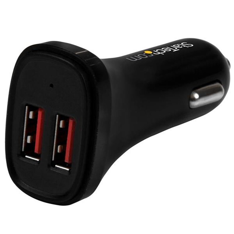 Startech.com Chargeur de voiture USB à 2 ports - Haute puissance (24 W/4,8 A) - Noir