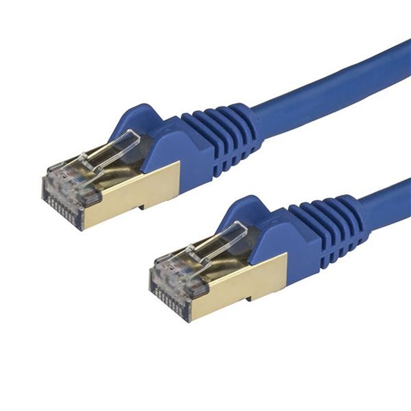 Image secondaire de Startech.com Câble réseau Cat6a STP blindé sans crochet de 50 cm - Bleu