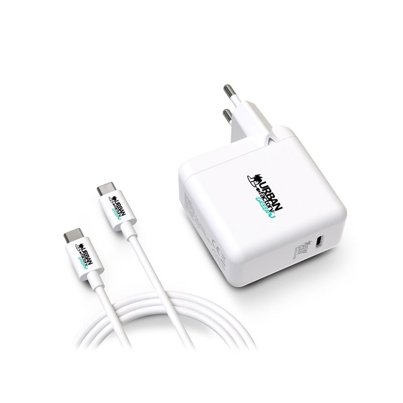 Image secondaire de Chargeur Mural + Câble USB C Urban Factory GSC65UF Blanc