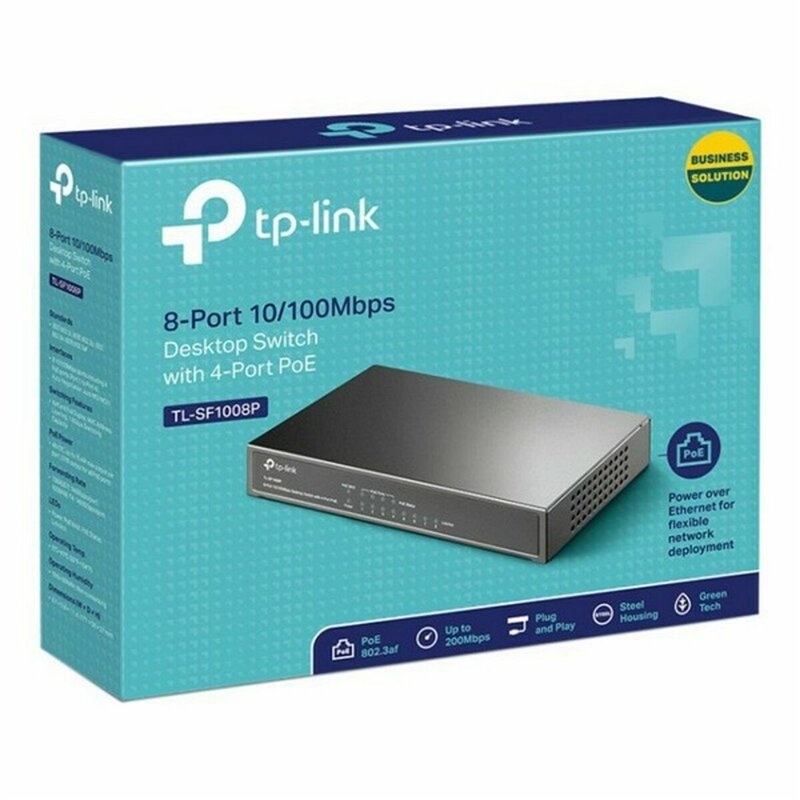 Image secondaire de Tp-Link TL-SF1008P Non-géré Fast Ethernet (10/100) Connexion Ethernet, supportant l'alimentation via ce port (PoE) Noir