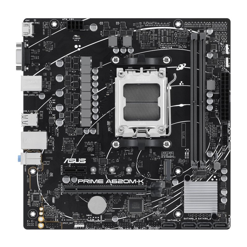 Asus PRIME A620M-K AMD A620 Emplacement AM5 micro ATX