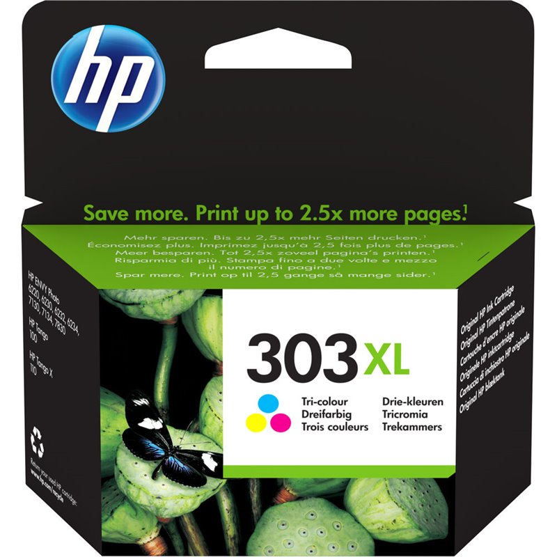 HP Cartouche dencre trois couleurs 303XL grande capacité authentique