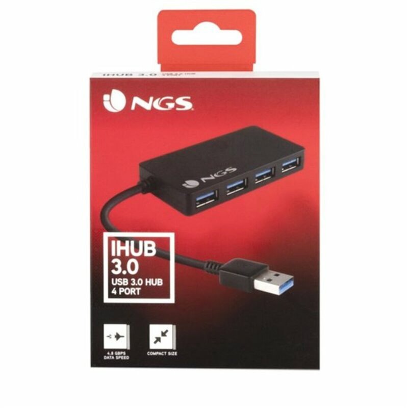 Image secondaire de NGS iHub 3.0 USB 3.2 Gen 1 (3.1 Gen 1) Type-A 5000 Mbit/s Noir