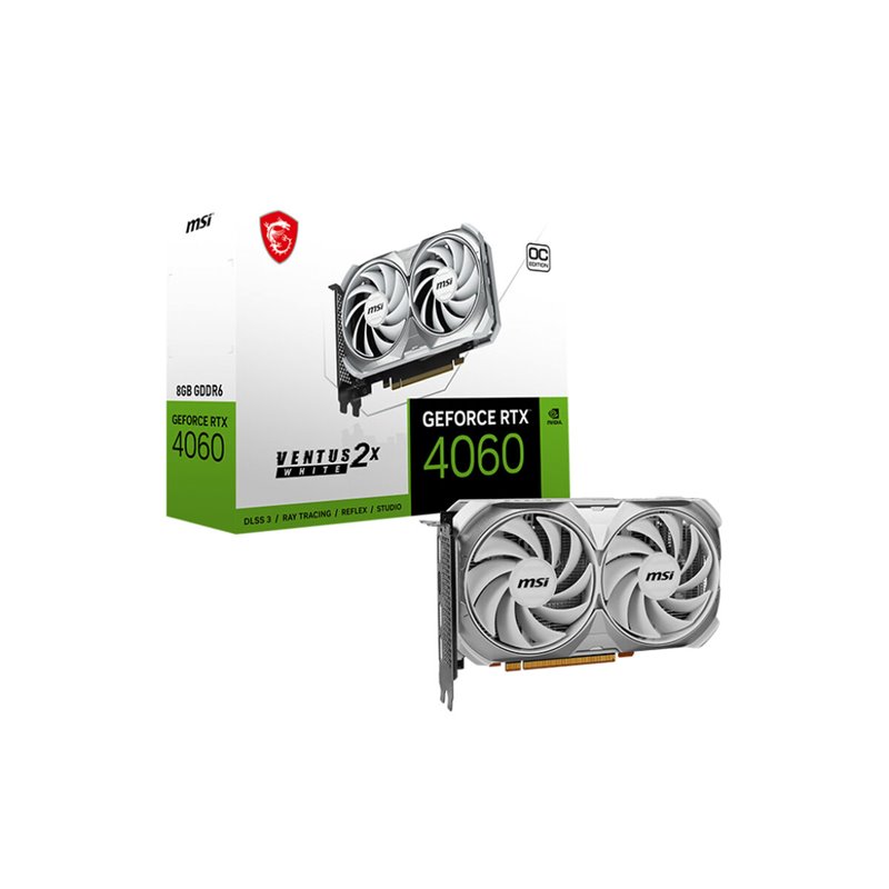 MSI VENTUS GeForce RTX 4060 2X WHITE 8G OC Nvidia 8 Go GDDR6