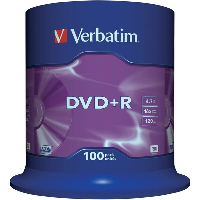 Verbatim DVD+R Matt Silver 4,7 Go 100 pièce(s)