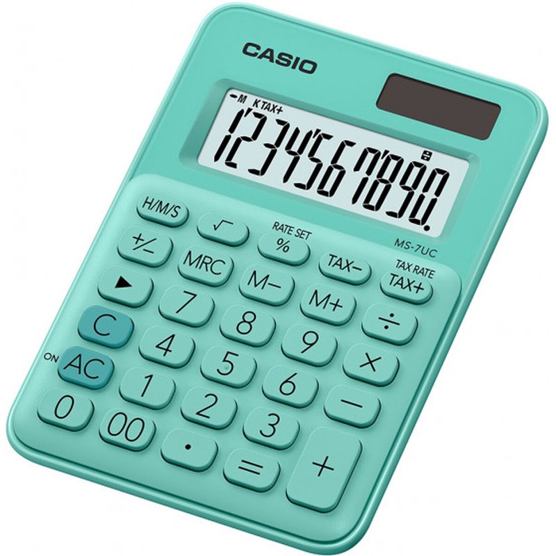 Calculatrice Casio MS-7UC-GN Vert Plastique