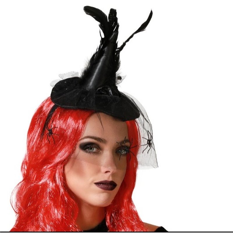 Serre-Tête Chapeau Sorcière Halloween Plumes