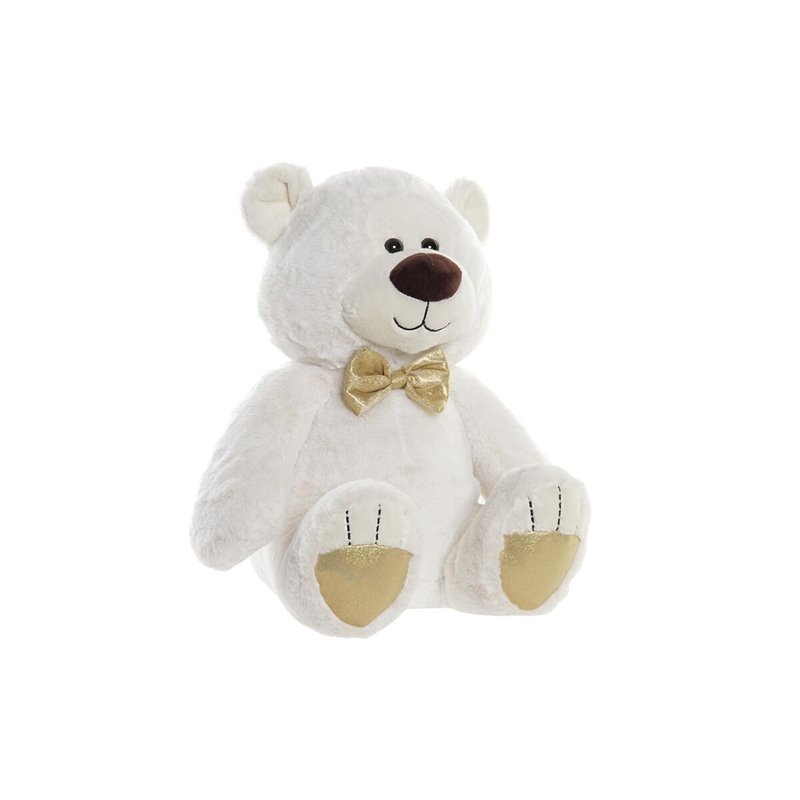 Ours en peluche DKD Home Decor Nud papillon Blanc Doré Métal Enfant Ours 30 x 40 cm 25 x 25 x 30 cm