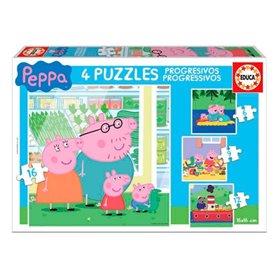 Set de 4 Puzzles   Peppa Pig Cosy corner         16 x 16 cm  