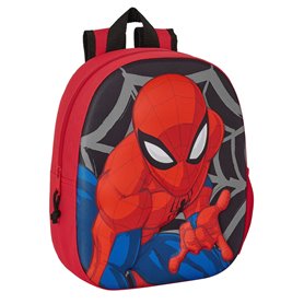 Cartable 3D Spiderman Noir Rouge 27 x 33 x 10 cm