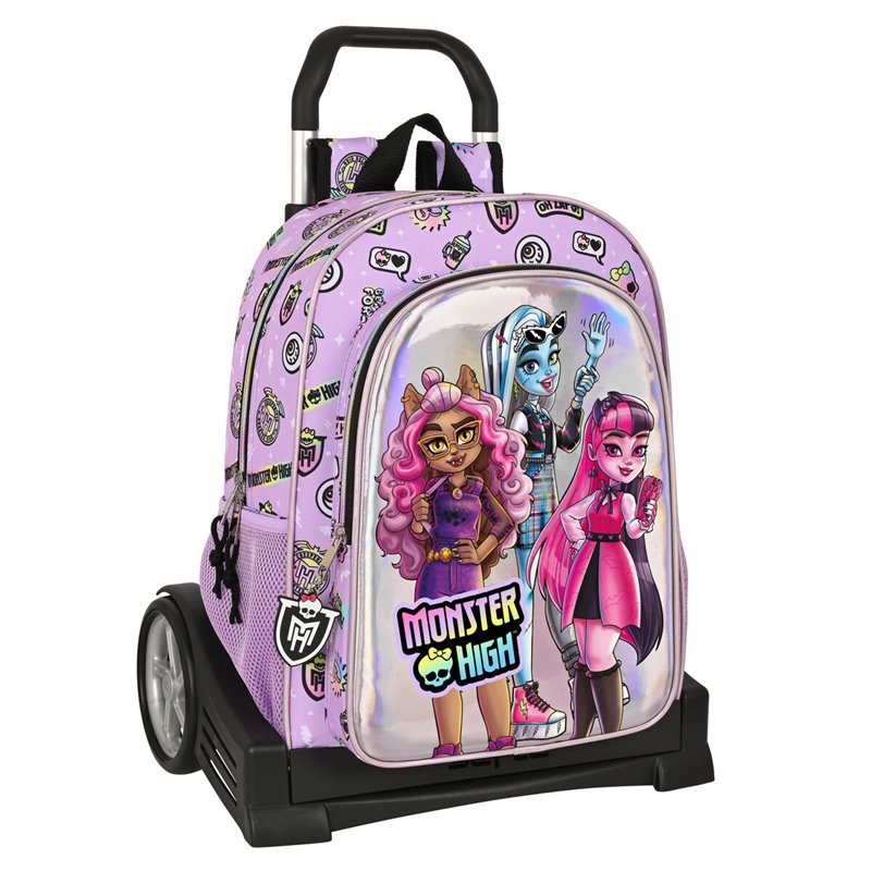 Cartable à roulettes Monster High Best boos Lila 33 x 42 x 14 cm