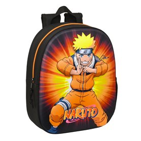 Cartable 3D Naruto Noir Orange 27 x 33 x 10 cm