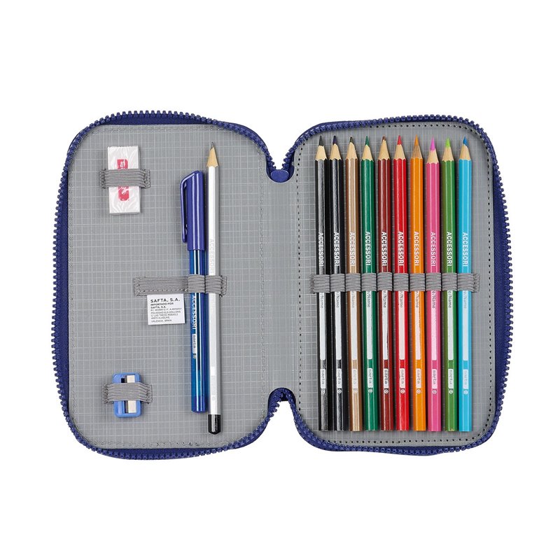 Image secondaire de Plumier double F.C. Barcelona Rouge Blue marine 12.5 x 19.5 x 4 cm (28 Pièces)