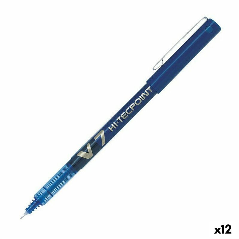 Stylo à encre liquide Pilot V-7 Hi-Tecpoint Bleu 0,5 mm (12 Unités)