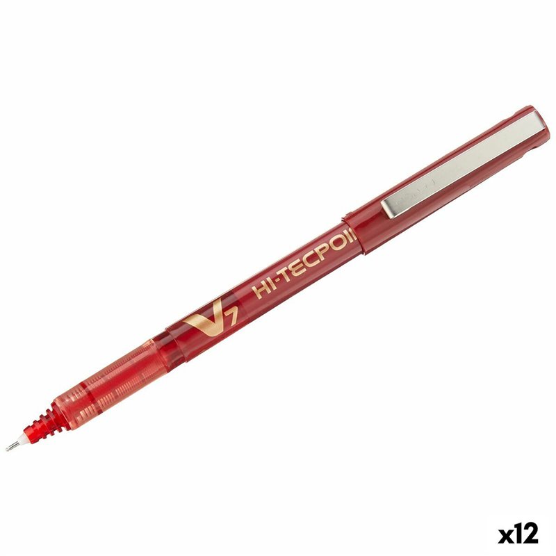 Stylo à encre liquide Pilot V7 Hi-Tecpoint Rouge 0,5 mm (12 Unités)