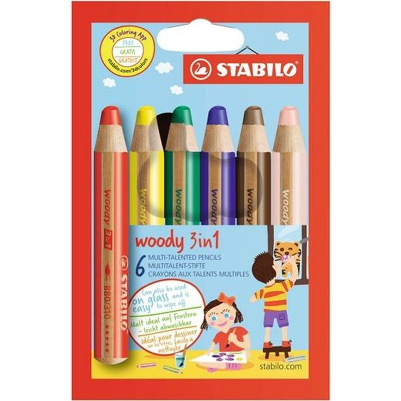 Stabilo Woody 3 in 1 Multicolore 6 pièce(s)