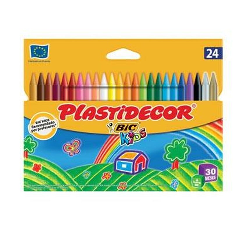 Image secondaire de Crayons gras de couleur Plastidecor Multicouleur (12 Unités)