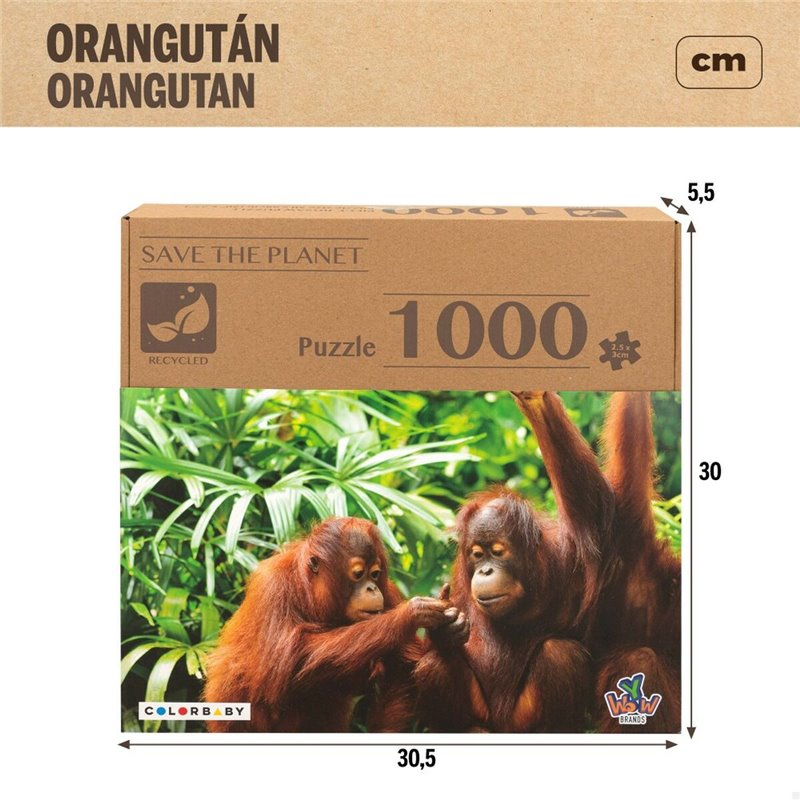 Image secondaire de Puzzle Colorbaby Orangutan 6 Unités 68 x 50 x 0,1 cm