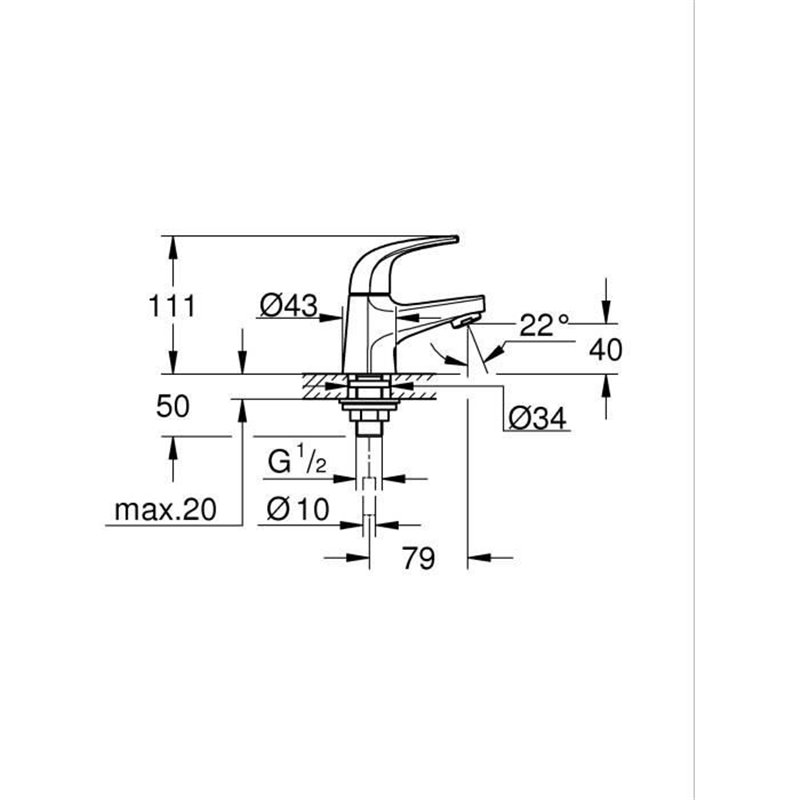 Image secondaire de Mitigeur Grohe 20576000 Métal