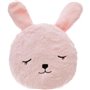 RY10446-Coussin Rond Fourrure Lapin - Ø 28 x 10,5 cm - Rose