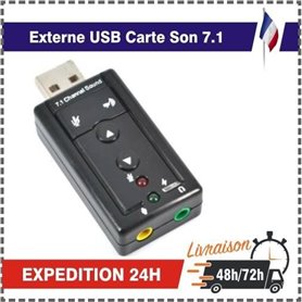 Externe USB Carte Son 7.1 Canaux 3D Audio Adaptateur 3.5mm Casque MIC 