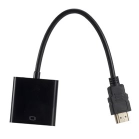 Câble 1080p Convertisseur HDMI Vers VGA Femelle Adaptateur ,Noir