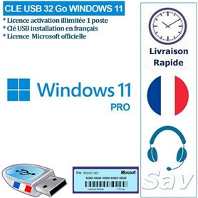 CLE USB 32 GO WINDOWS 11 PRO + LICENCE - ENVOI RAPIDE