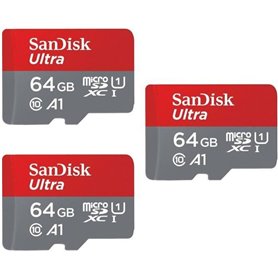 Lot de 3 Sandisk ultra 64 Go Carte Mémoire Micro SDXC MicroSDXC Class 
