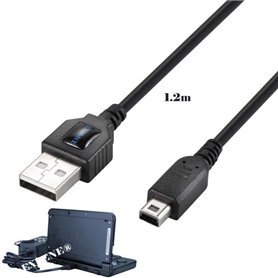 1.2m Noir Câble USB de charge pour Nintendo 3DS - DSi - XL