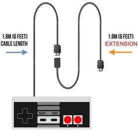 Nintendo NES Classic Mini Manette + Cable Extension 1.8M pour Nintendo
