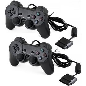 QUMOX Manette Dual Shock Contrôleur Compatible Pour PS2 Noire - manett